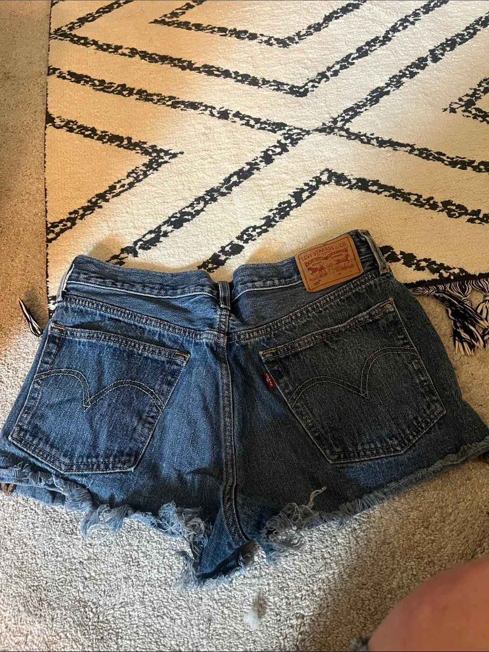Levi's Blue Distressed Denim Jean Shorts